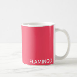 Caneca De Café Nome de cor rosa Flamingo