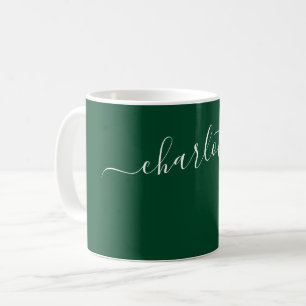 Caneca De Café Nome de Cor Verde de Corrida Britânico Elegante