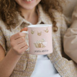 Caneca De Café Nome de Criança Rosa Pastel de Beleza Moderna<br><div class="desc">Nome de Criança Rosa Pastel de Beleza Moderna</div>