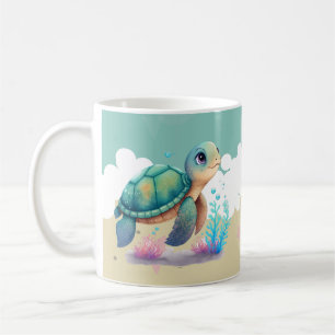Caneca De Café Nome de Crianças Tartaruga Fofa