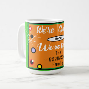 Caneca De Café Nome de família laranja excêntrico de Halloween en