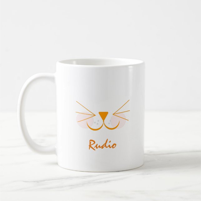 Caneca De Café Nome de Foto de Gatinho Fofo    (Esquerda)