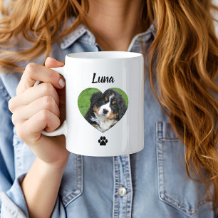 Caneca De Café Nome de Foto de Pet Personalizado, Tipografia Mode