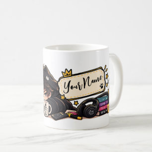 Caneca De Café Nome de Gato Anime Café Engraçado Chibi