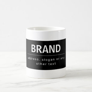 Caneca De Café Nome de Marca ou Negócio Moderno e Ousado Preto