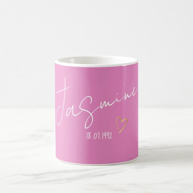 Caneca De Café Nome de presente personalizado moderno (Centro)