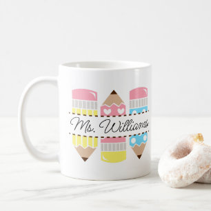 Caneca De Café Nome de Professor Personalizado Agradecimento ao P