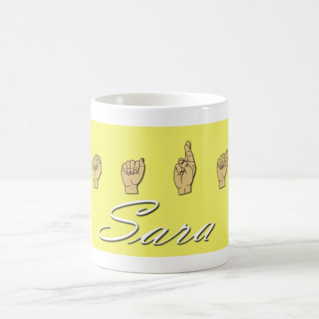 Caneca De Café Nome de Sara no ASL (Centro)