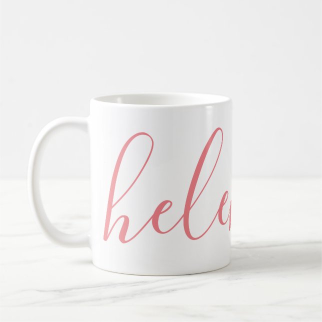 Caneca De Café Nome de Script Personalizado de Oferta Pink Person (Esquerda)