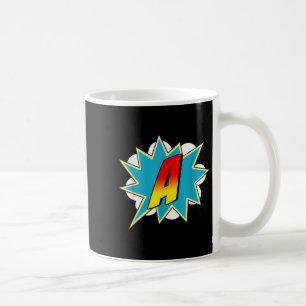Caneca De Café Nome de Super-Herói Letra A Fantasia Retro de Letr