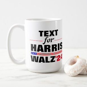 Caneca De Café Nome de Texto Personalizado para a Eleição Harris 