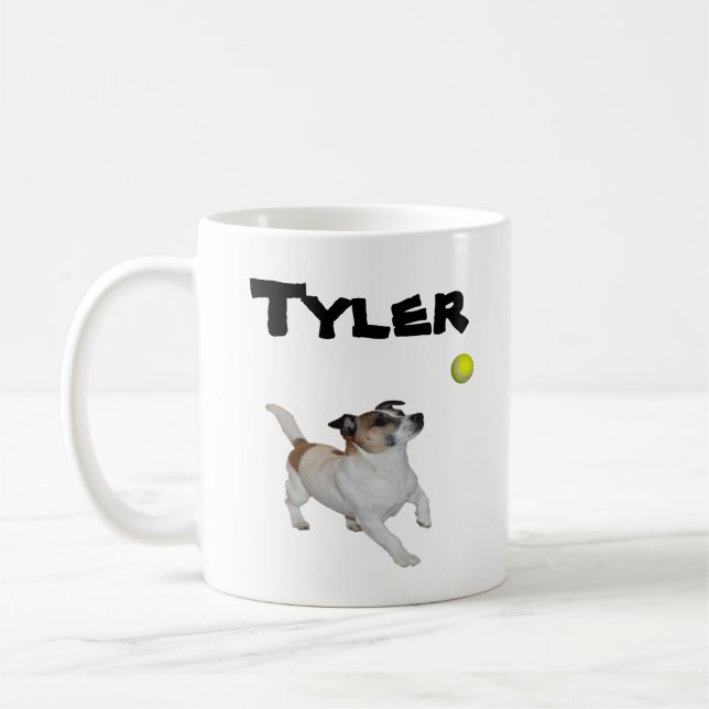 Caneca De Café Nome De Tyler Com Fox Terriers, Coffee Mug (Esquerda)
