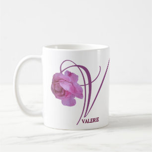 Caneca De Café Nome de Valerie bonito rosa rosa rosa floral