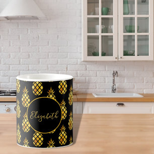 Caneca De Café Nome do abacanho dourado preto