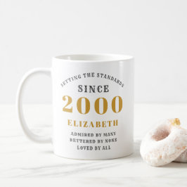 Caneca De Café Nome do Adicionar Elegante do aniversário de 21 an