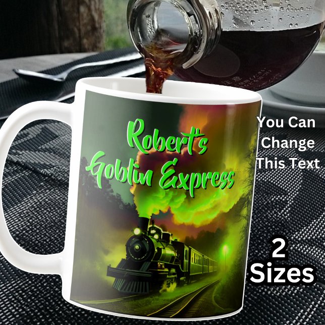 Caneca De Café Nome do anúncio, Comboio a Vapor do Goblin Express (Criador carregado)