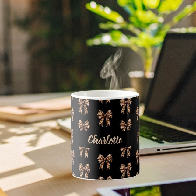 Caneca De Café Nome do arco-leopardo negro (Criador carregado)