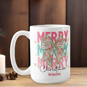 Caneca De Café Nome do Arco Verde Rosa de Natal