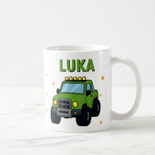 Caneca De Café Nome do Caminhão Monstro Idade Aniversário