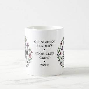 Caneca De Café Nome do Clube do Livro Presente de Leitura Floral