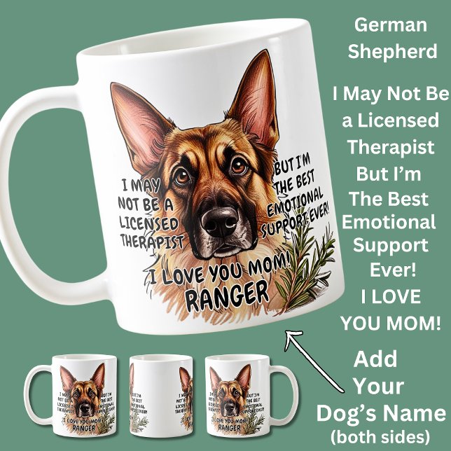 Caneca De Café Nome do german shepherd Adicionar Cachorro, Altera (Criador carregado)