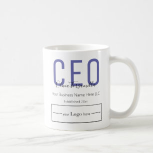 Caneca De Café Nome do logotipo Purple Black CEO