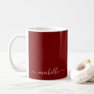 Caneca De Café Nome do Modelo Cor Vermelho Escuro Tipografia Scri