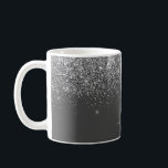 Caneca De Café Nome do Monograma da Girly Glitter Sparkle Cinza S<br><div class="desc">Cinzas de prata e carvão (Cinzas) Brilhante Brilhante Monograma de metal Bruto e Taça ou Mug de Café Inicial. Isto faz o doce e perfeito aniversário de 16 anos, casamento, chá de panela, aniversário, chá de fraldas ou festa de solteira presente para alguém que ama luxo de luxo e estilos...</div>