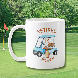 Caneca De Café Nome do Monograma de Golf Reformado