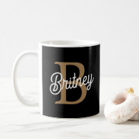 Nome do Monograma Elegante Moderno Script Dourado 