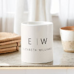 Caneca De Café Nome do monograma neutro neutro elegante<br><div class="desc">Elevem a sua rotina matinal com nossa Mug de Café Moderna Negra e Neutral. Esta caneca elegante e na moda traz um toque de elegância contemporânea ao seu ritual diário de café. Criado com qualidade em mente, apresenta uma design minimalista em preto clássico e fazer neutro, uma adição versátil à...</div>