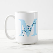 Nome do Monograma Personalizado Blue Mug