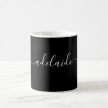 Nome do Monograma Preto Glamoroso Personalizado El