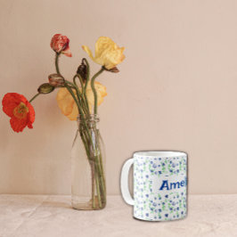 Caneca De Café nome do padrão de cor da água С ute Blueberry