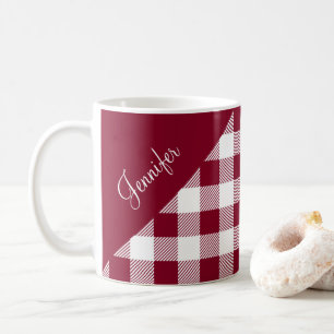 Caneca De Café Nome do Padrão de Verificação de Xadrez do Burg