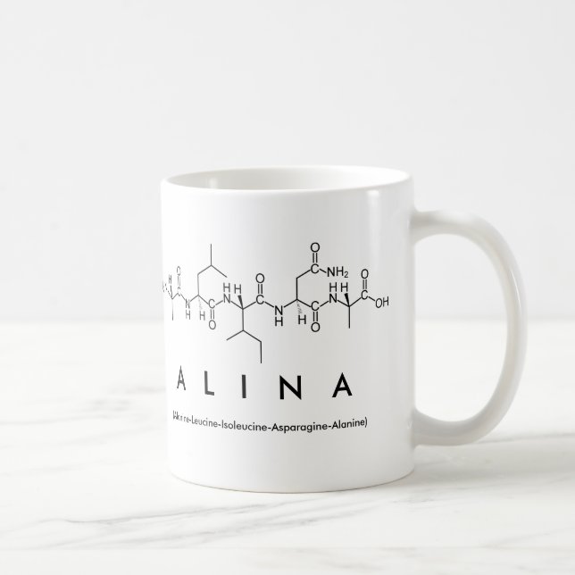Caneca De Café Nome do peptídeo Alina mug (Direita)