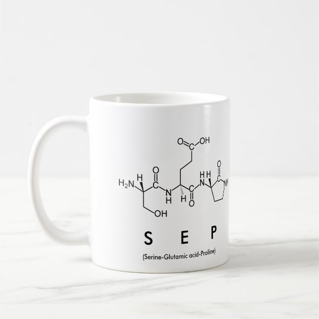 Caneca De Café Nome do peptídeo de sep (Esquerda)