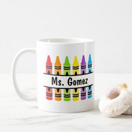 Caneca De Café Nome do professor Crayon Coffee Mug