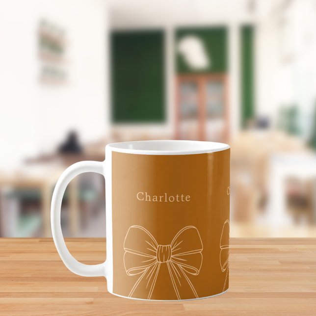 Caneca De Café nome do script de arco de laranja queimada e pêsse (Criador carregado)