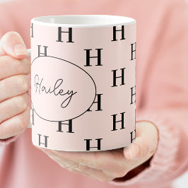 Caneca De Café Nome do Script de Cuta Elegante Clássico do Monogr