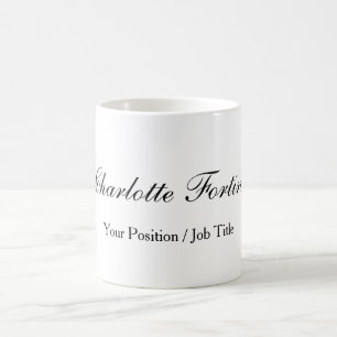 Caneca De Café Nome do Script de Manuscrito Clássico Minimalista
