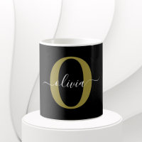 Nome do Script Monograma Personalizado Branco Pret