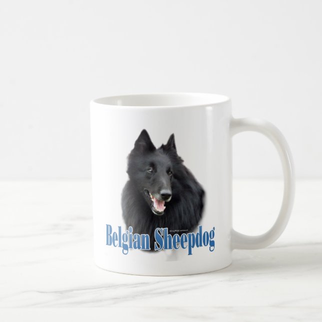 Caneca De Café Nome do Sheepdog belga (Direita)