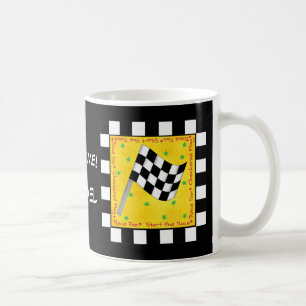 Caneca De Café Nome do Sinalizador branco preto marcado personali