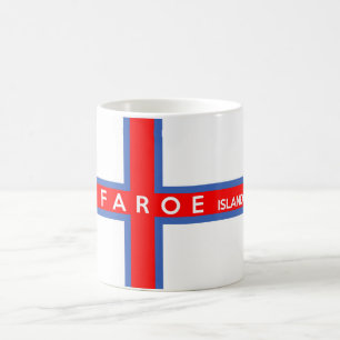 Caneca De Café nome do texto da bandeira de país de Faroe Island