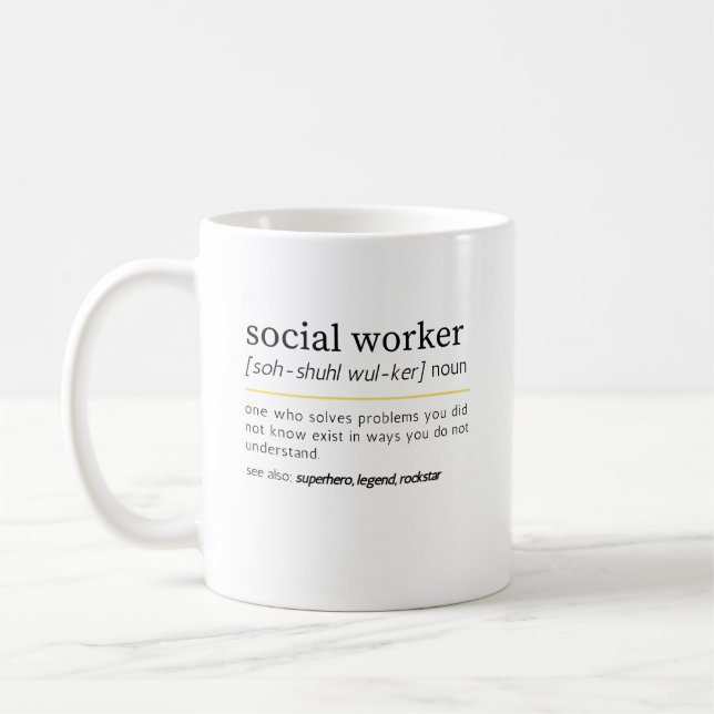 Caneca De Café Nome do Trabalhador Social (Esquerda)
