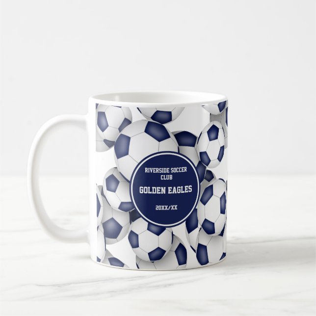 Caneca De Café nome do treinador cor branco azul (Esquerda)