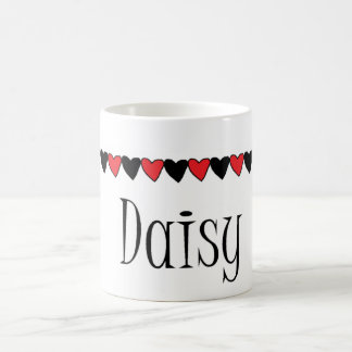 Caneca De Café Nome dos corações da margarida