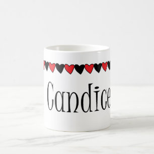 Caneca De Café Nome dos corações de Candice
