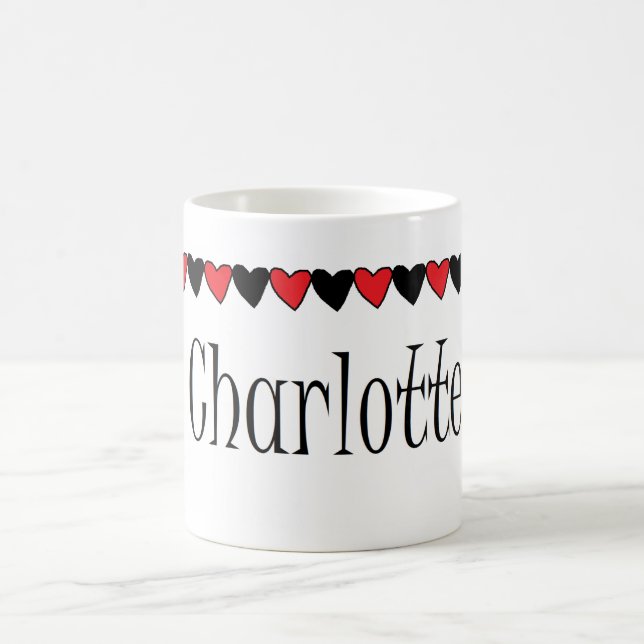 Caneca De Café Nome dos corações de Charlotte (Centro)
